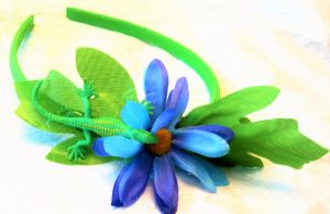 One of a kind BUGS IN YOUR HAIR HEAD BAND. OK, this is lizard not a bug. You get what you get.