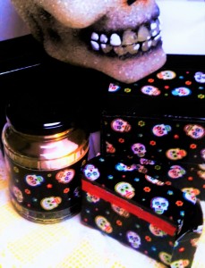Duct Tape with a skeleton design covers boxes and jars for fun conversation starter with the family.