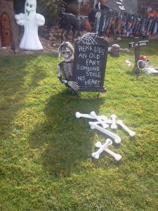 Halloween decoration for fun have its place. Let us not forget that real death and dying is a part of life. 