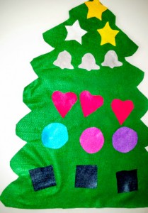 My Felt Christmas Tree sells for only $8.00. It has 15 to 18 basic shapes. 22" base. 28" high. Hot item for tots this years